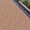 SunnyRoyal Dect Tiles Hardwood Solid Teak Wood and Easy to Install Interlocking Flooring Tiles Patio Flooring in Brown 1 Pack (9 Slat/Pk)