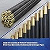 Faithfull Drain Rod Set 9M (30ft) – 10 x 920mm Flexible Screw-Together Rods with Crimped & Pinned Rustproof Connectors, 50mm Double Worm & 100mm Plunger for Blocked Domestic Drainage Pipes