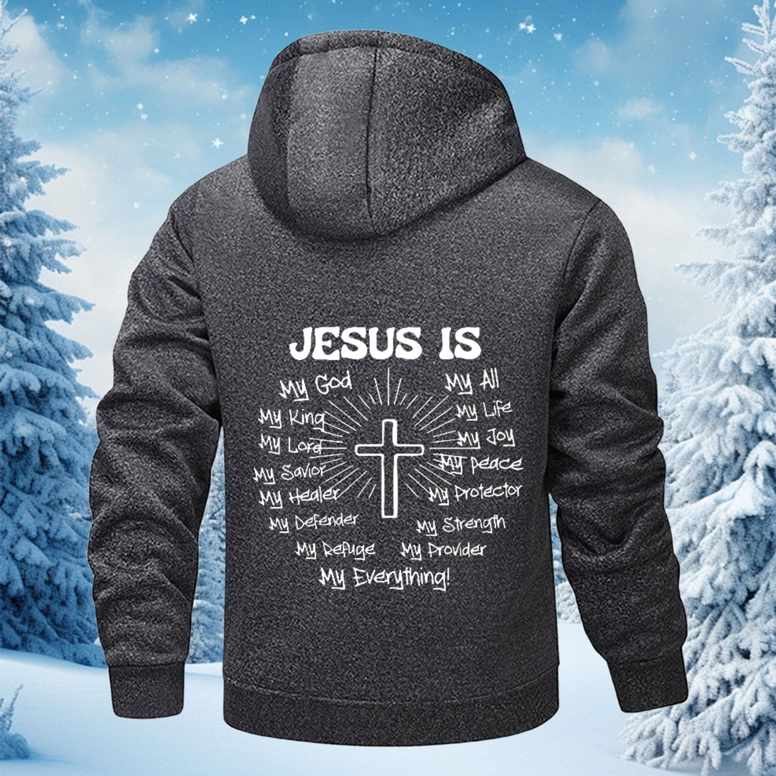 Generisch Veste polaire doublée avec capuche, manteau d'hiver chaud avec fermeture éclair intégrale, pull doux et chaud pour temps froid, douillet et confortable