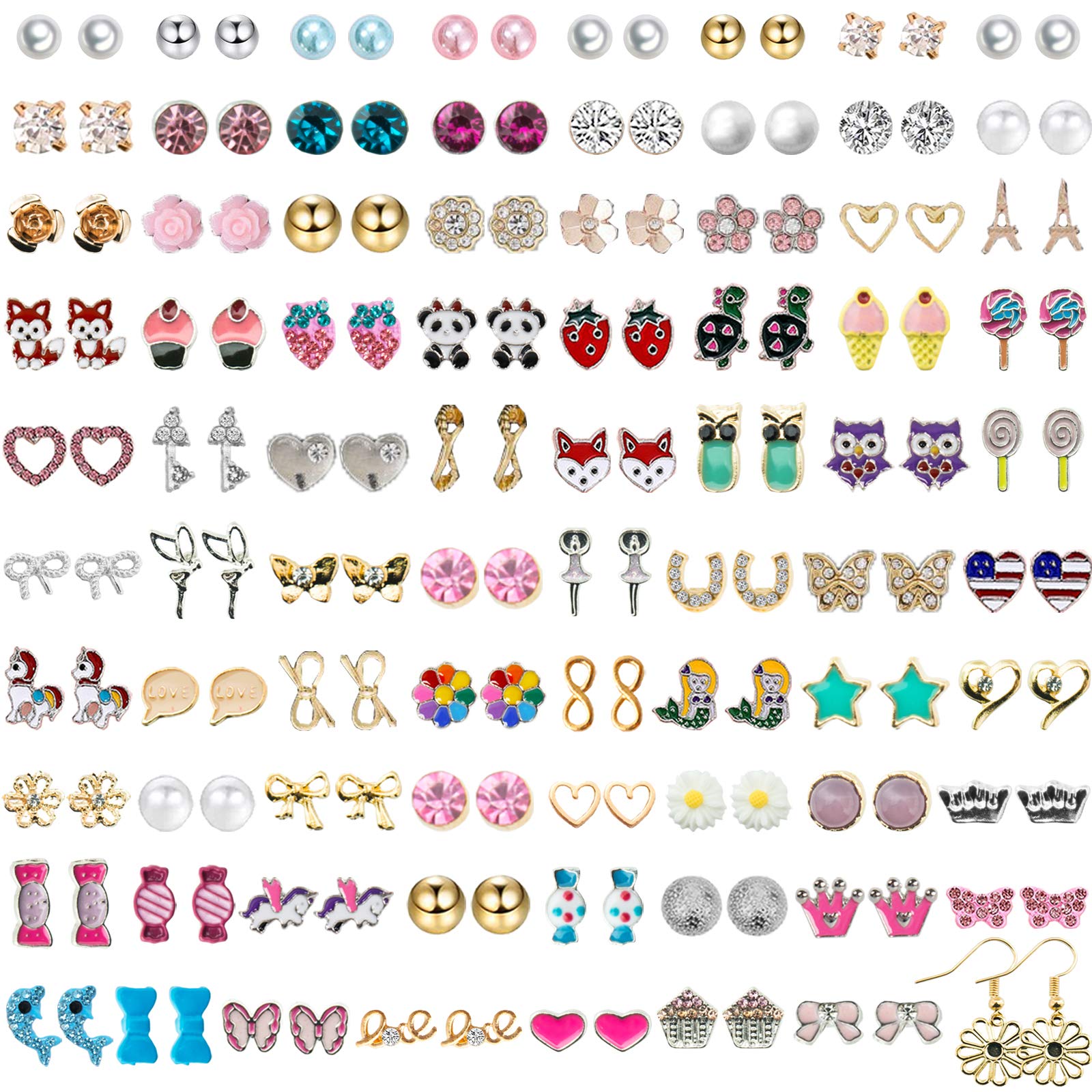 NEWITIN 88 Pieces Gold Jewelry Set for Women Fashion Costume Jewelry Gold Plated Necklace Bracelet Ring Ear Cuff Earrings Set for Women