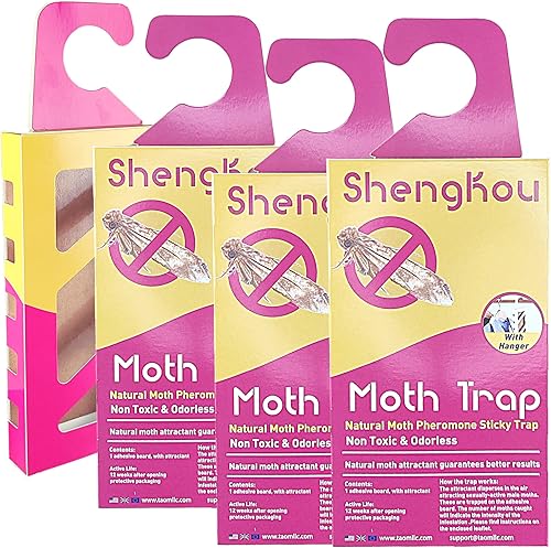 Trampas de feromonas dobles eficaces y recargables, la solución definitiva para el control de polillas de la ropa y la despensa -4 unidades