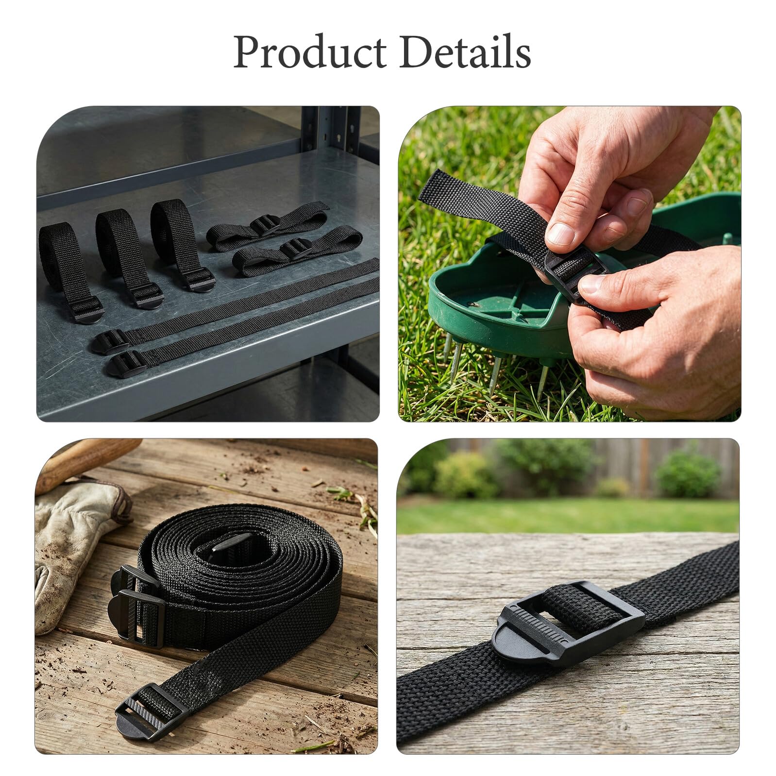 Kisangel 8 Pezzi Scarpe Aeratore da Giardino in Nailon Nero Chiodi per Fissaggio Efficiente e Applicazione Multiuso per Sessioni di Giardinaggio e Cura del Prato