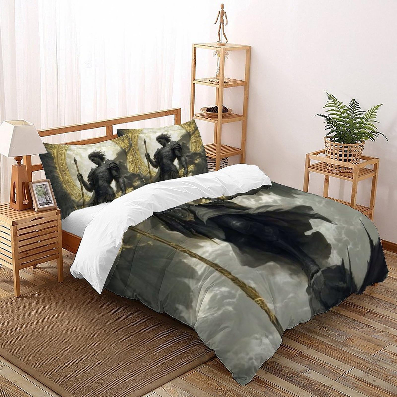 Housse de couette microfibre noble King size avec ses deux taies imprimées 3D