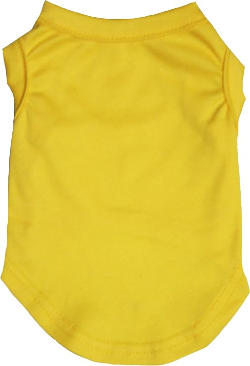 Petitebella Plain Single Color Puppy Dog Shirt (Yellow, Large)