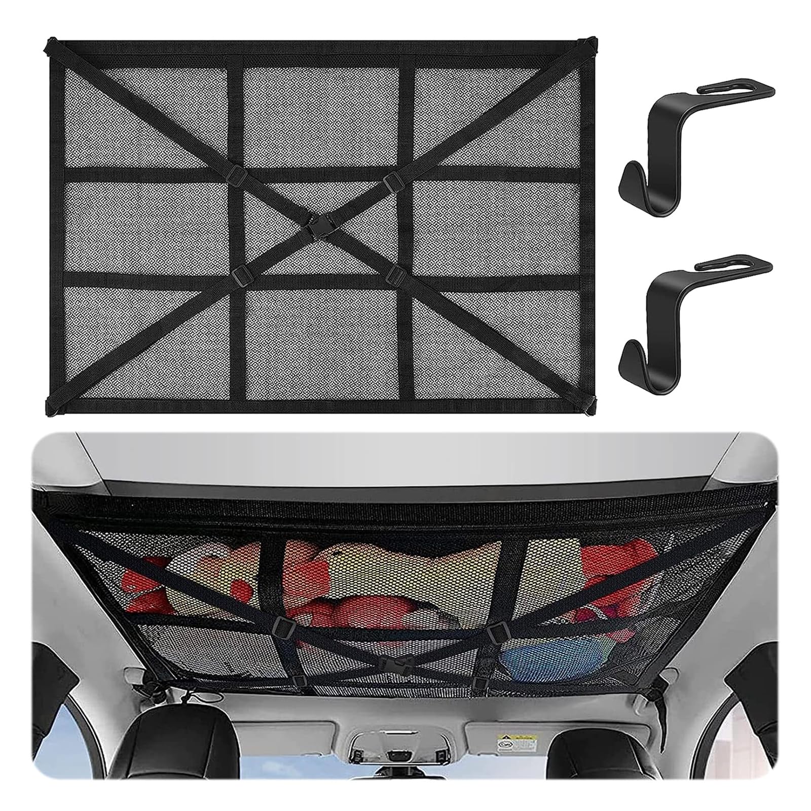 Gtfrfd Car Cargo Net For Hyundai I10 2016-2023 2024 Luggage Net Adjustable Elastic Organizer Net,Luggage Protection Net,Load Securing Net