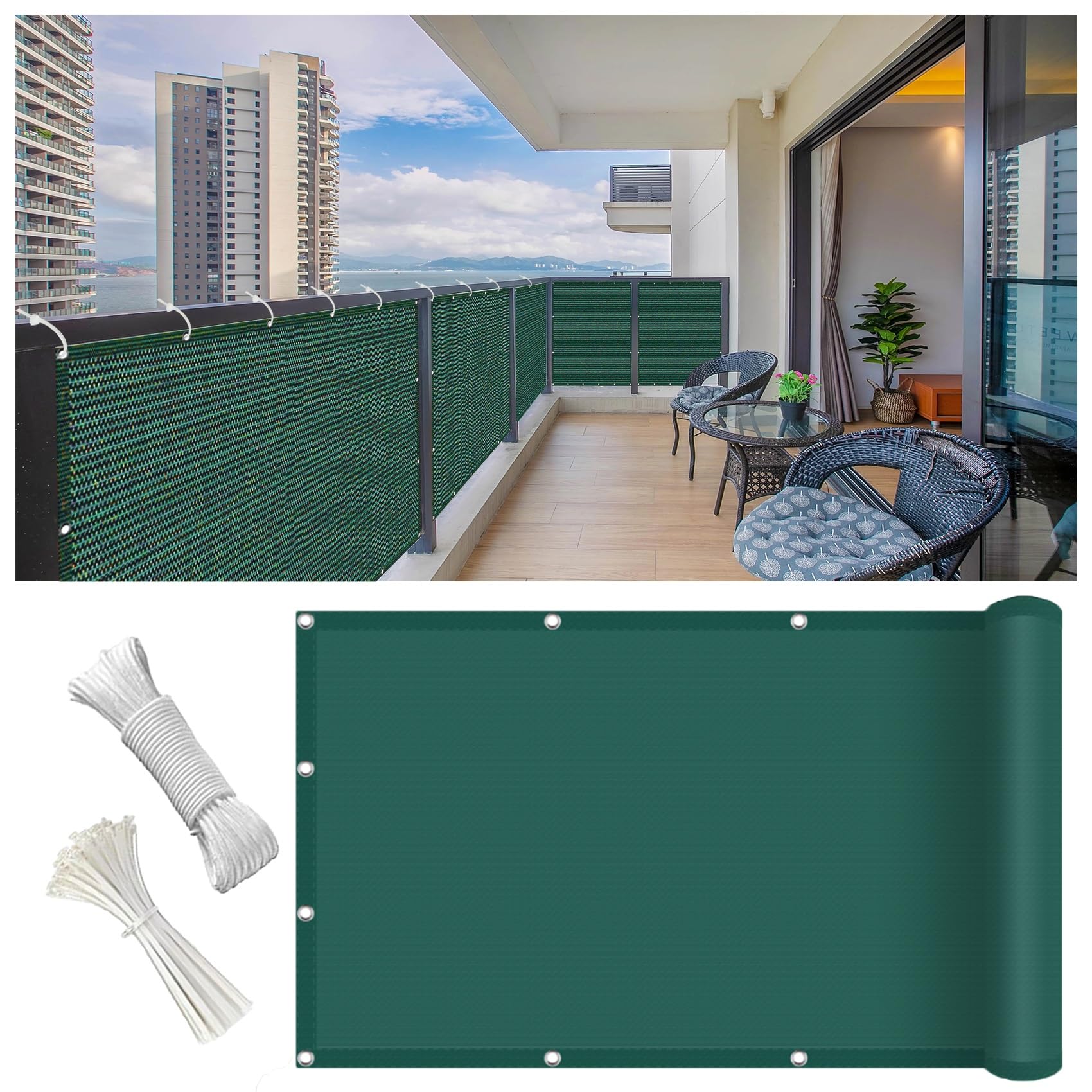 Copertura Balcone Ringhiera 1000 x 65 cm Resistente Alle Intemperie, Schermi Protettivi per Privacy Del Patio, per Giardino, Piscina, Marrone