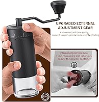 Vista 9 de Portable Manual Coffee Grinder with with CNC Stainless Steel Conical Burr 40 Adjustable Settings,Hand Coffee Bean Mill with 30g Capacity & Crank for