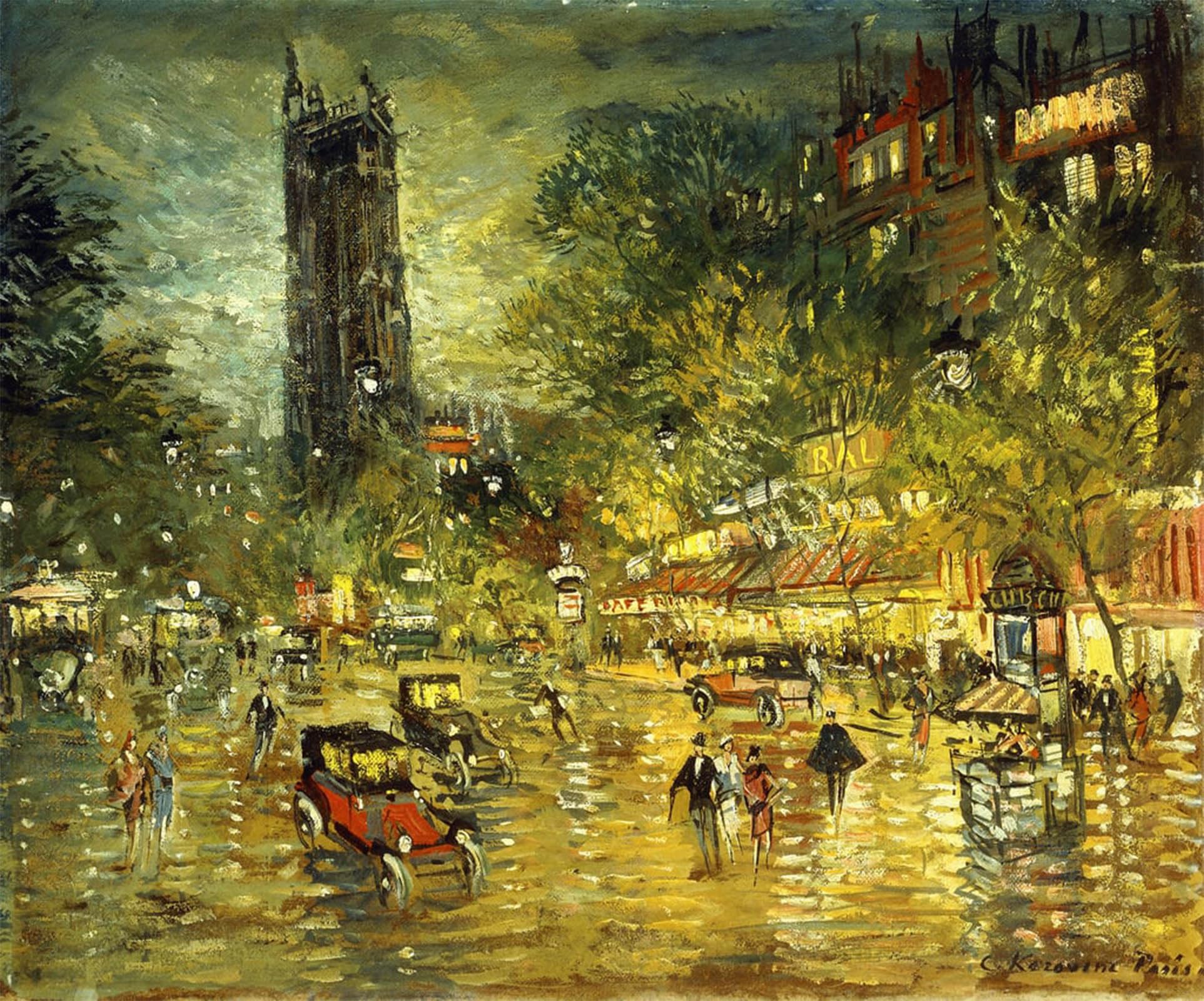 ARTXLXXBN Famous Painting Art Wall Decor Abstract Art Picture Parisian Street Scene by Konstantin Alekseevich Korovin Animal Pictures for Home Decor 60x90cm