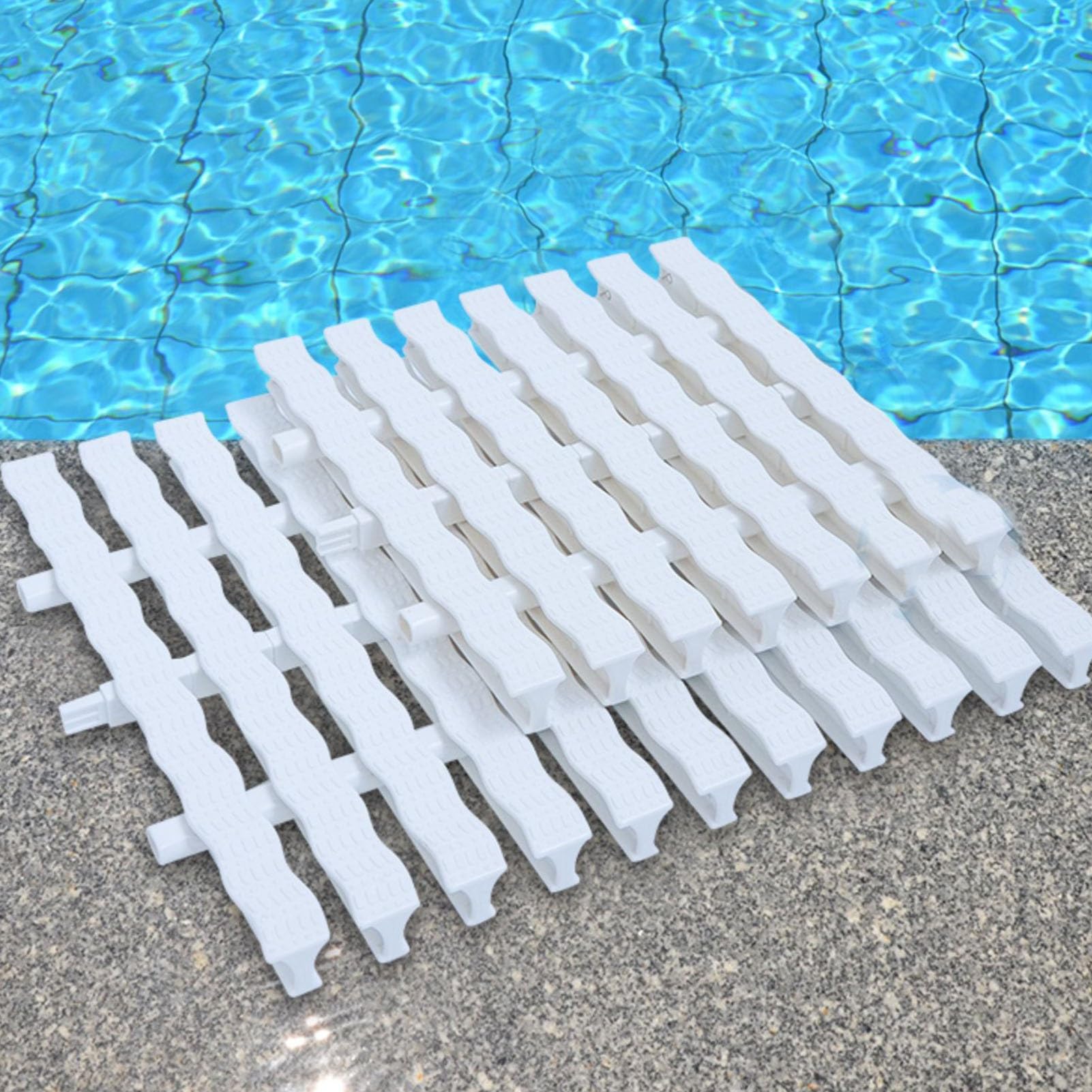 Tira de plástico PPS para tapar desagües de Piscinas - Paquete de 10 Unidades, Rejilla de 18x100 cm para Uso Interior/Exterior, solución anticorrosión contra desbordamientos, Sistema de DREN