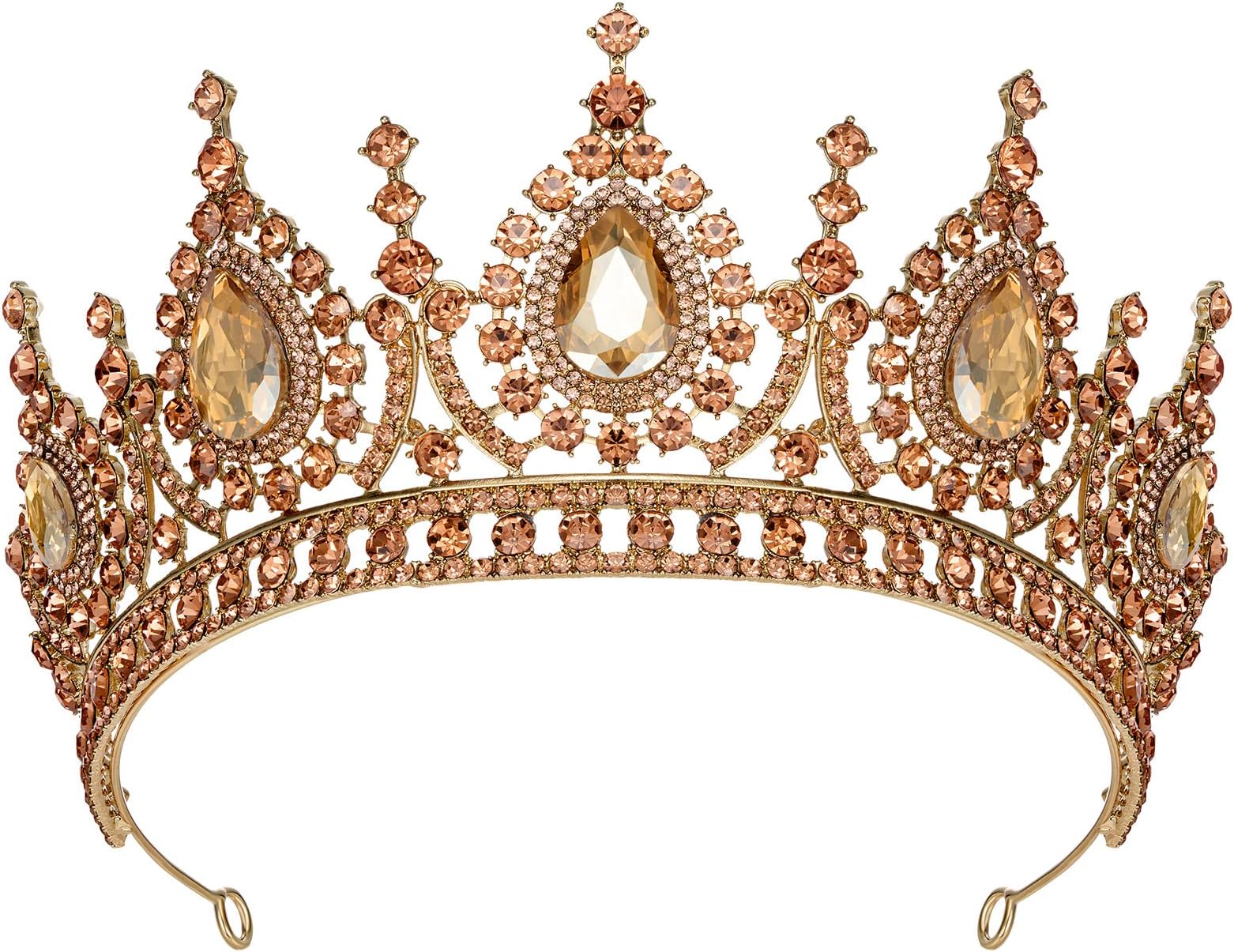 SWEETV Baroque Tiara Queen Crown for Women,Crystal Wedding Tiara for Bride,Halloween Prom Birthday Party Hair Accessory