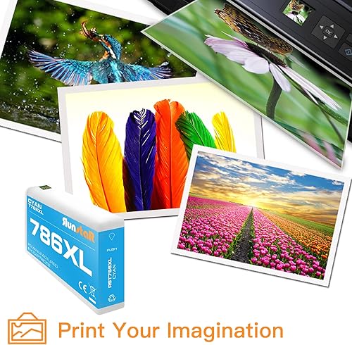Miniatura 6 de Run Star Paquete de 1 cartucho de tinta remanufacturado 786XL cian de repuesto para Epson 786XL T786XL para impresora Epson Workforce Pro WF-4630