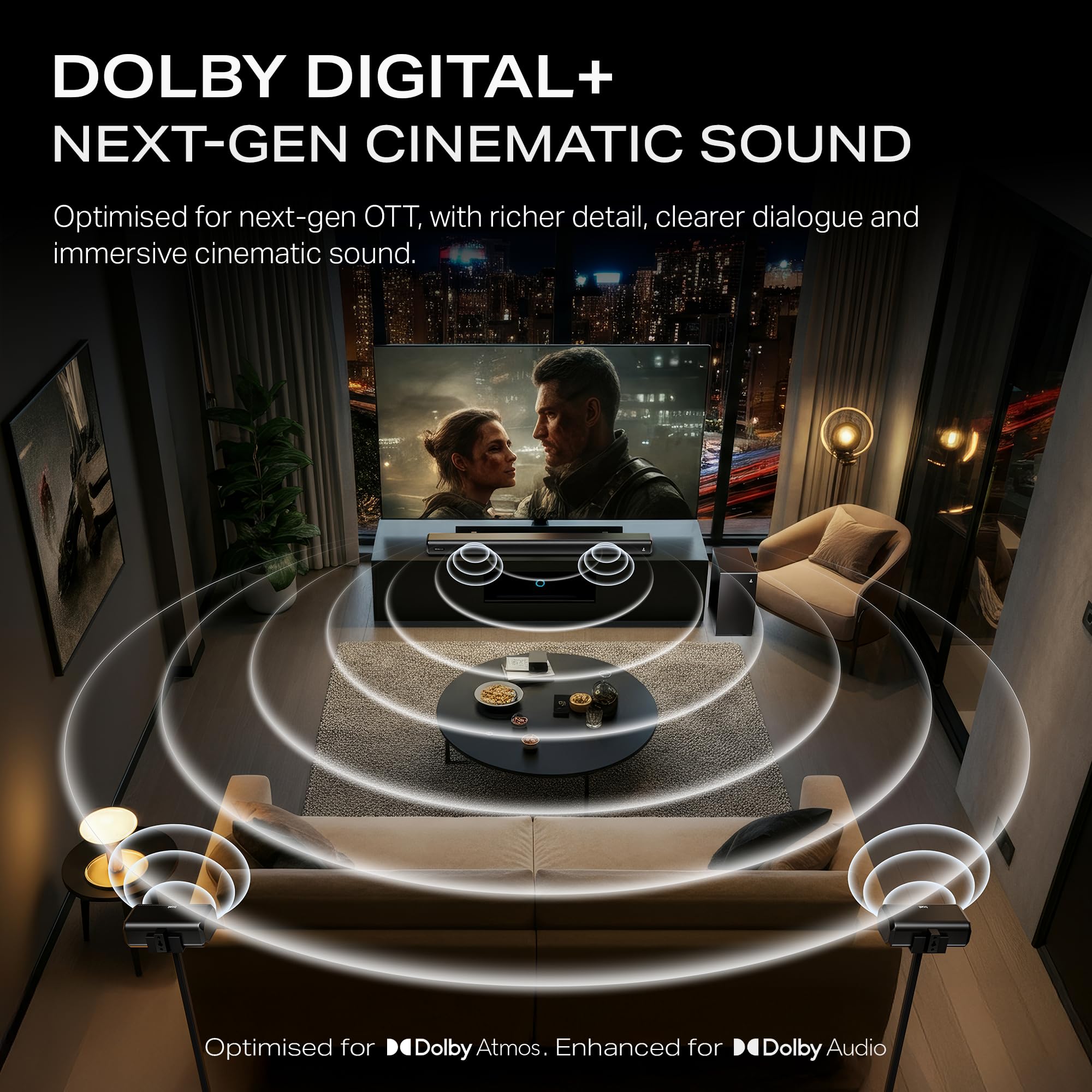 boAt Aavante Prime 5.1 5000D, Cinematic Dolby Audio, 500W Signature Sound, 5.1-CH, Multiple Ports, EQ Modes & Remote, Bluetooth Sound bar, Home Theatre Soundbar Speaker (Premium Black) — Amazon image 3