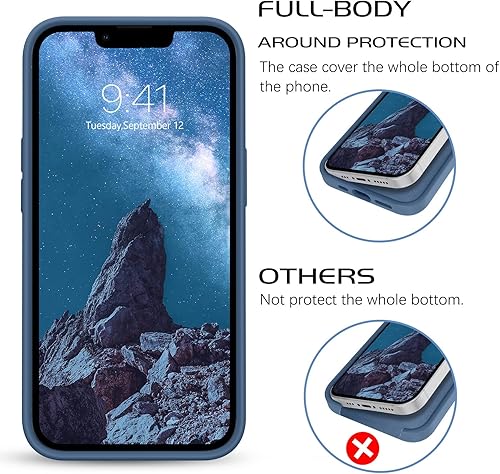 Miniatura 5 de DOMAVER Para iPhone 13 Funda De Silicona Delgada De Gel Suave De Goma De Goma De Microfibra Forro Cojín Textura Niños Hombres A Prueba De Golpes