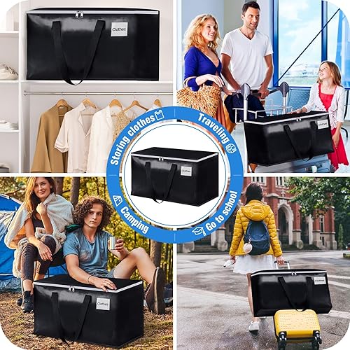 Miniatura 7 de BlissTotes Bolsas de mudanza, cajas de mudanza resistentes con cremalleras superiores y asas resistentes, bolsas de almacenamiento para ahorrar