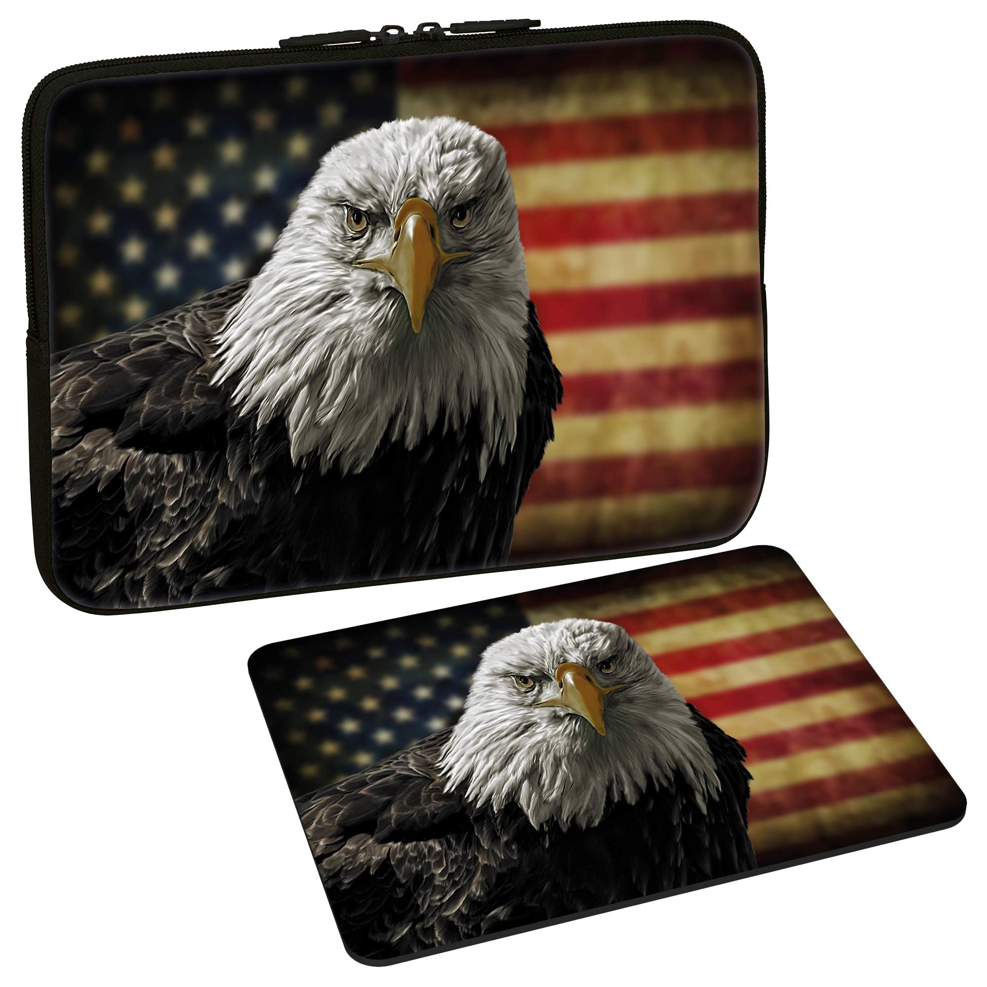 PEDEA Design Tablet Case Sleeve for up to 10.1 inch with mouse pad, American Eagle