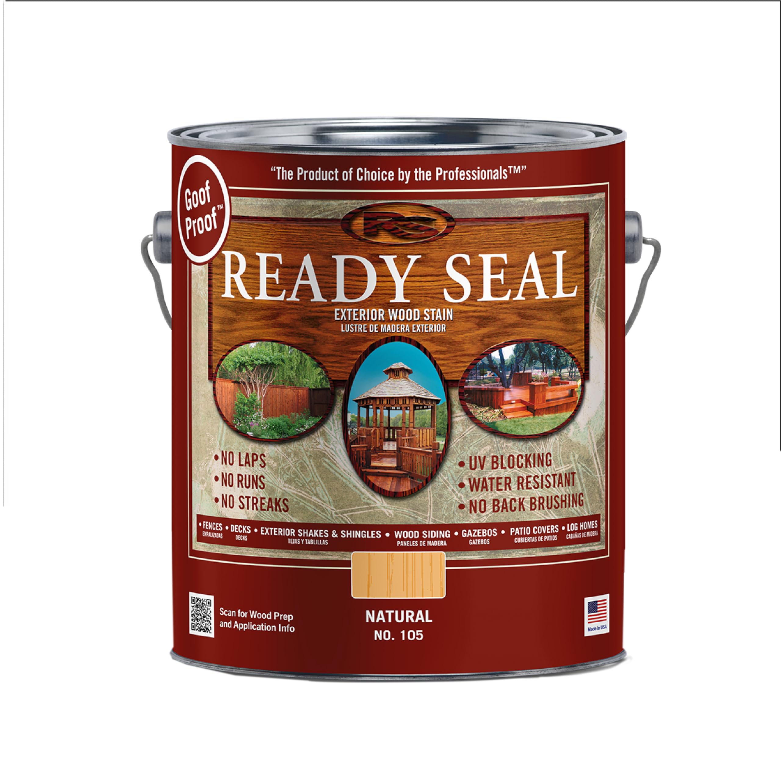 1 gal Ready Seal 105 Natural (Light Oak) Exterior Stain and Sealer For Wood