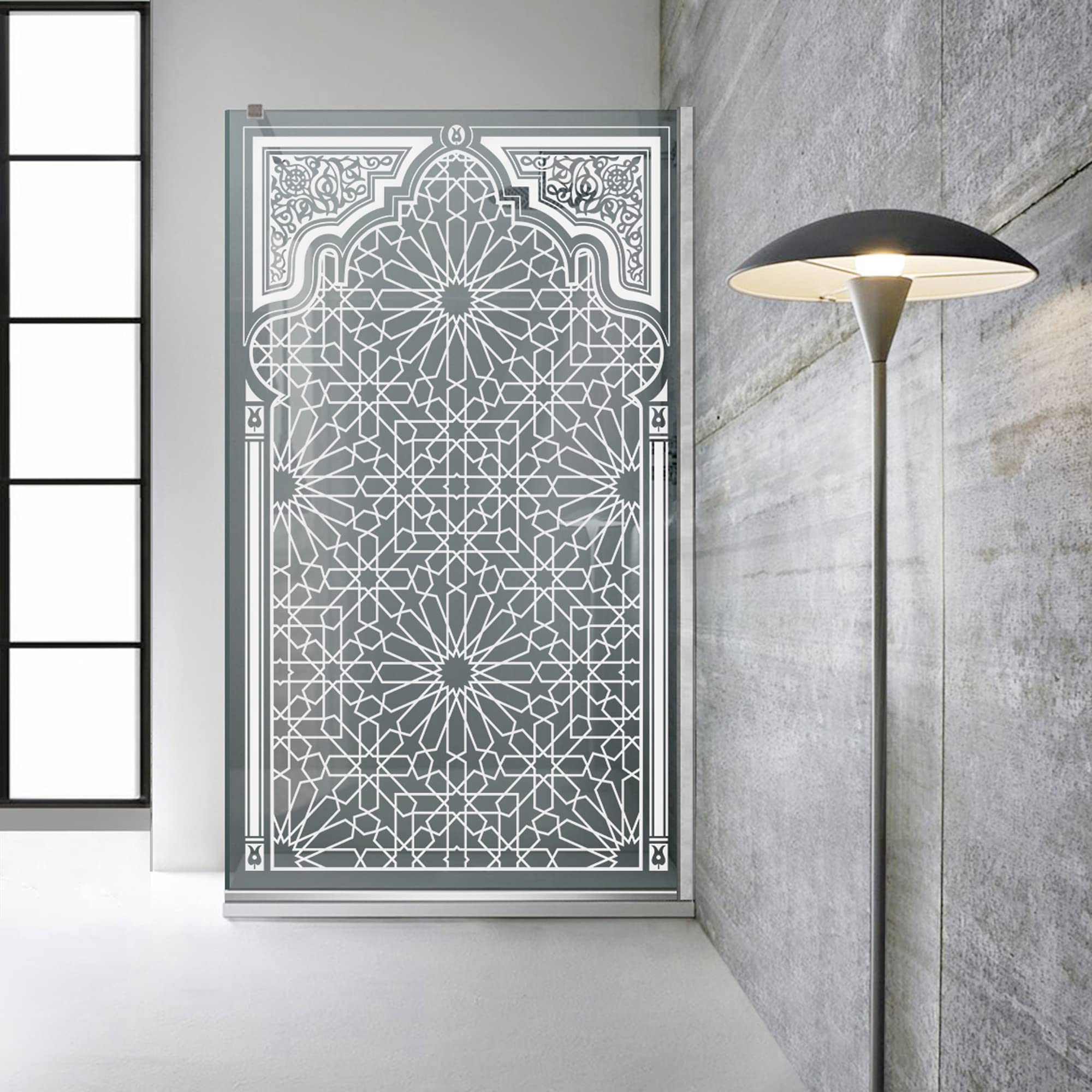 Aqua Roy Modell INOX Amira 100 cm ab 70/80/90/100/110/120 Duschabtrennung grau Glasscheibe 8 mm weiß Nano beschichtet sandgestrahlt Muster Edelstahl (100x195 cm)