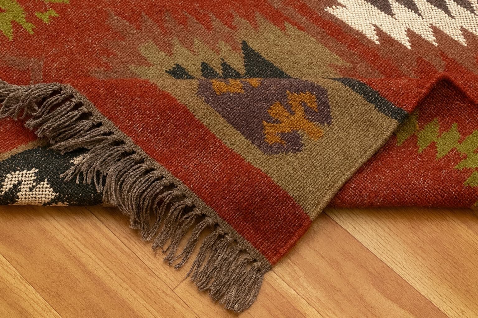 Tapis moderne en laine et jute - Naturel et respectueux de l'environnement, durable et élégant pour salon, chambre à coucher, couloir, 75 x 450 cm