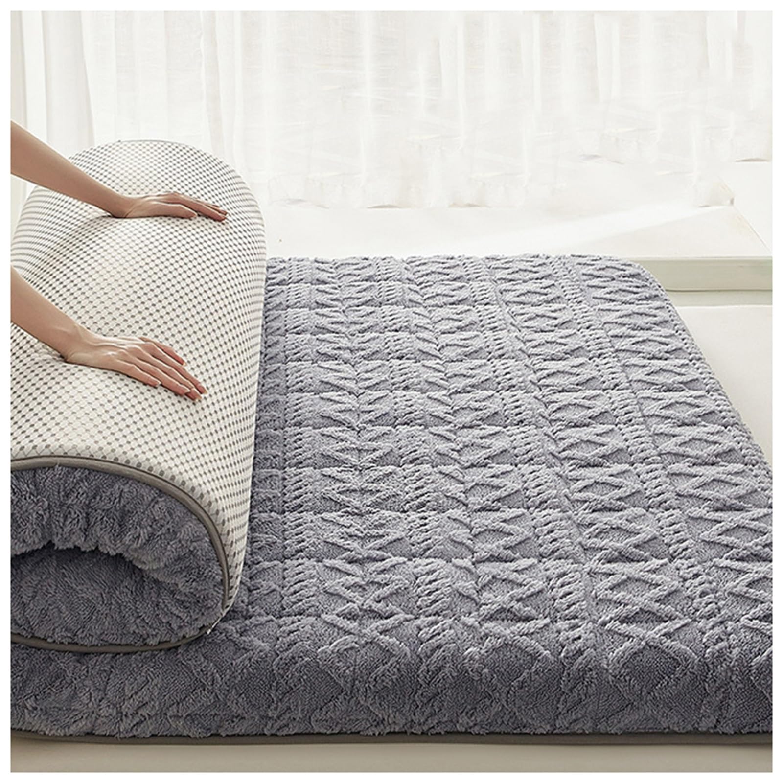 Futon-Matratze, tragbar, faltbar, rutschfestes, atmungsaktives Design für Zuhause und Camping