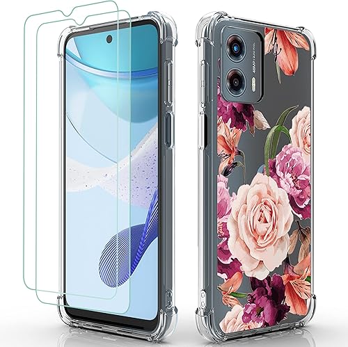 Osophter Funda para Moto G 5G 2023 funda de teléfono de goma TPU flexible para Motorola G 5G 2023 para Motorola G 5G 2023 (flor púrpura)