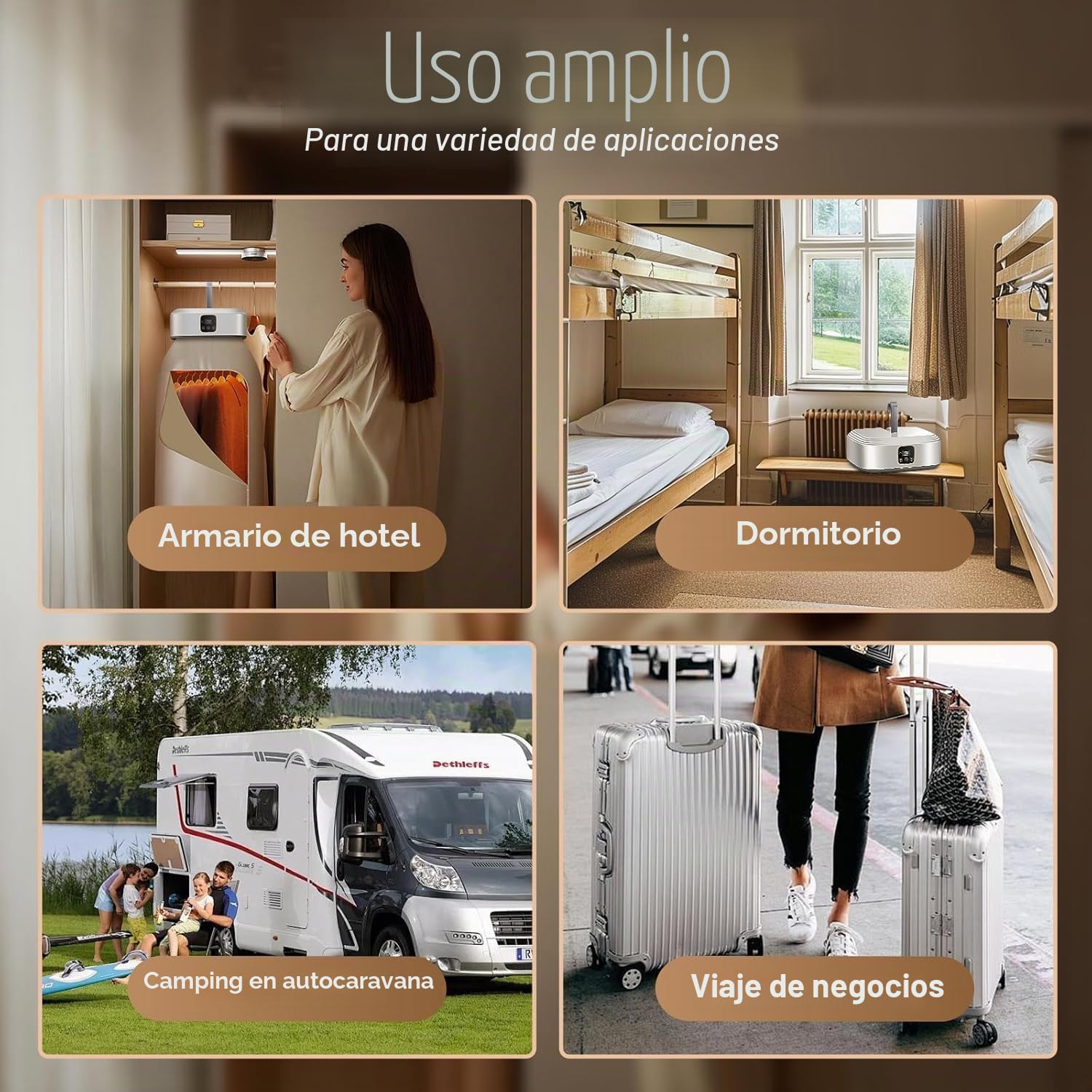 Minisecadora de ropa con bomba de calor y temporizador de 1 a 8 horas, control remoto y esterilización UV. Ideal para viajes de negocios, residencias de estudiantes, apartamentos, hoteles y campings