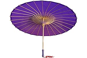 Durable Bamboo Cloth Purple Wedding Parasol Umbrella