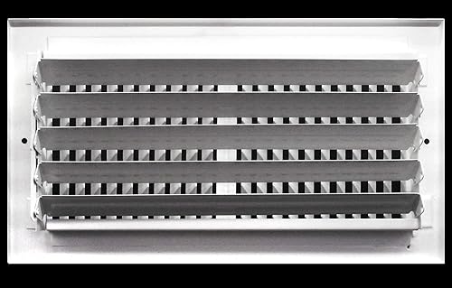Miniatura 5 de Rejilla de suministro de aire vertical de 2 vías de 30,5 cm x 20 cm - Tapa de ventilación y difusor - Cara plana estampada - Blanco. Dimensiones