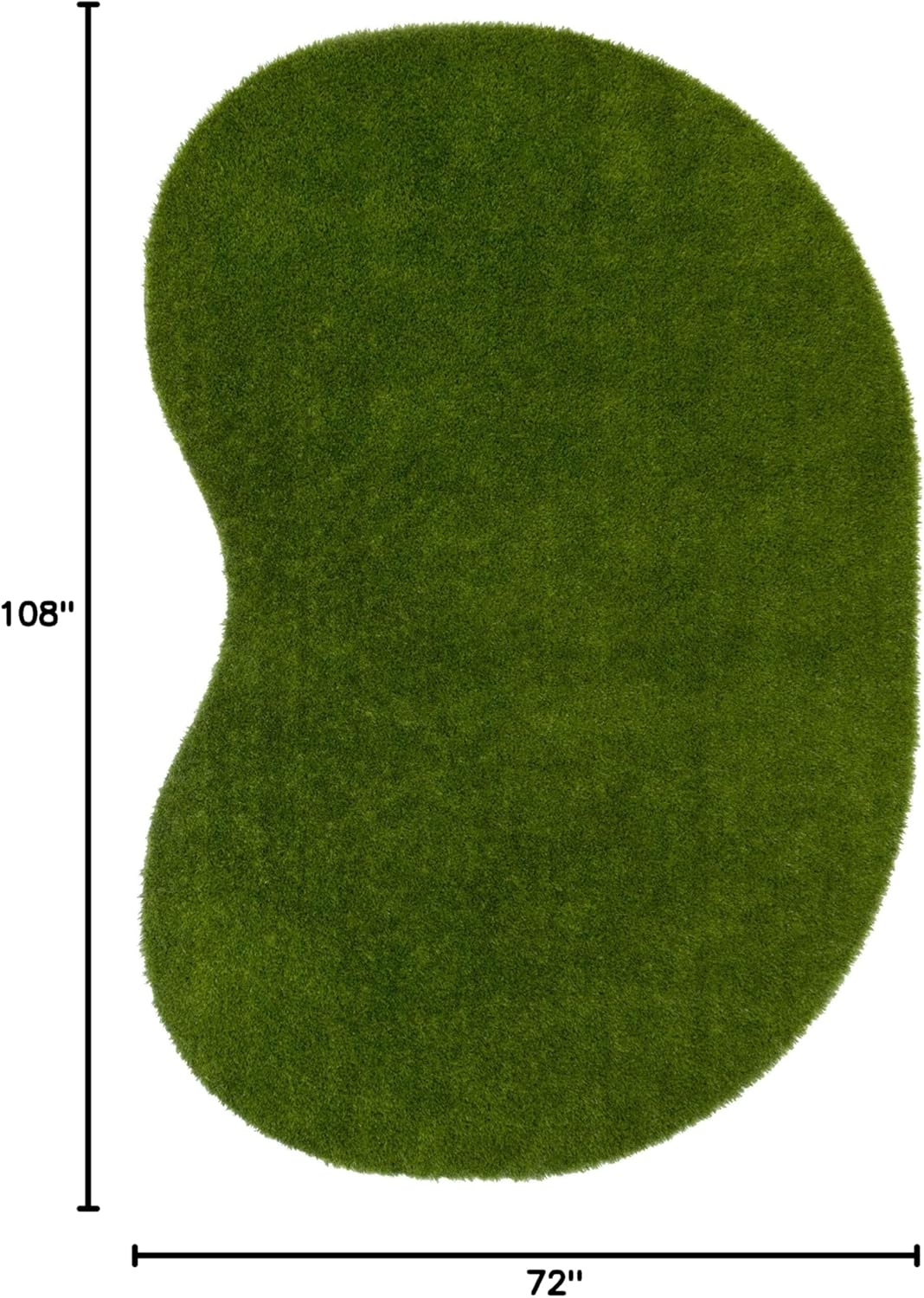 Joy Carpets GreenSpace 6' x 9' Jellybean Shape Artificial Grass Rug