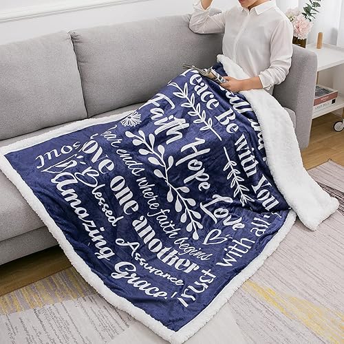 Miniatura 6 de Piwaka Manta cristiana  Regalo religioso para mujeres con fe, esperanza, mensajes de amor, manta inspiradora de forro polar esponjoso, decoración