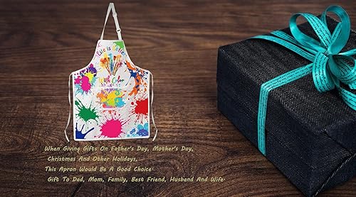 Miniatura 6 de VAMSII Delantal de artista Life Is Better con regalo de color para pintor, regalo para amantes del arte