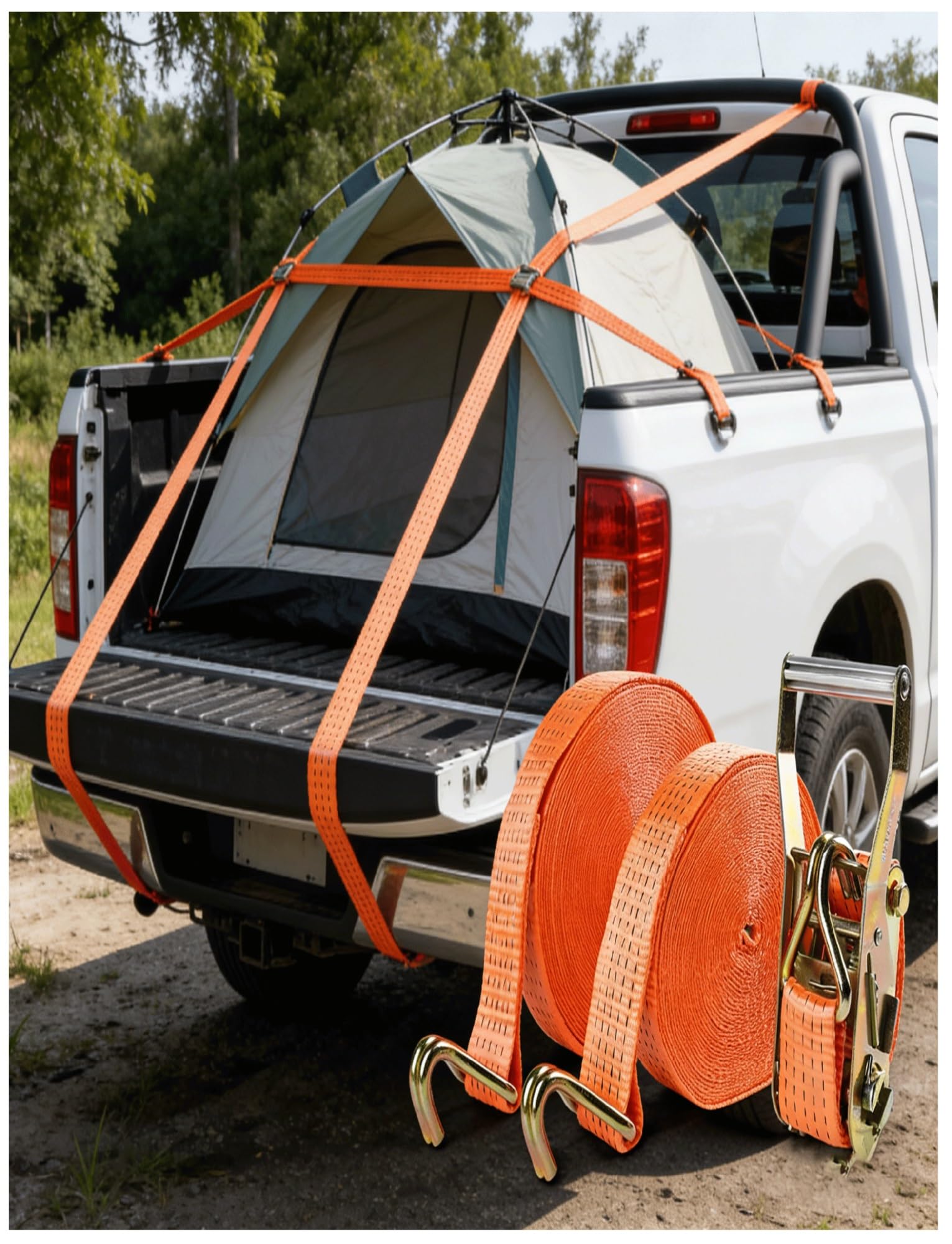 Cinghie a cricchetto for carichi pesanti con gancio a J, cinghia di ancoraggio in poliestere for rimorchi da trasporto, camion, automobili, motociclette-giallo(600cm/234in)