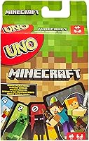 Mattel Games UNO Minecraft-kortspel med figurer från tv-spelet, temakortlek för samlare, 112 kort med figurer, present...