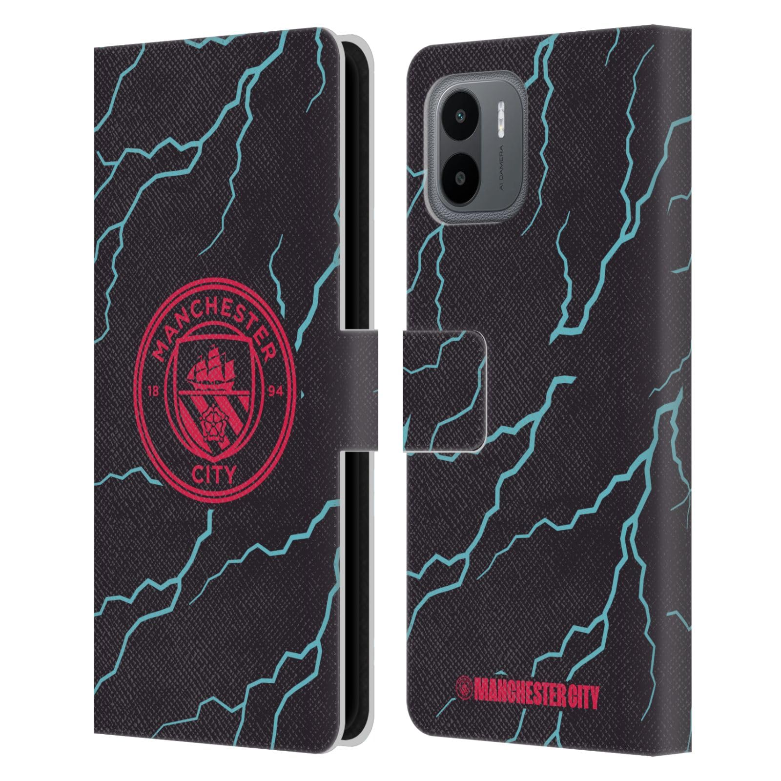 Head Case Designs Officially Licensed Manchester City Man City FC Third 2023/24 Badge Kit Leather Book Wallet Case Cover Compatible with Xiaomi Redmi A2