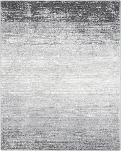 Miniatura 7 de Wonnitar Alfombra moderna lavable de 8 x 10 pies, antideslizante, suave, gris, para sala de estar, no desprende pelusa, alfombra de dormitorio