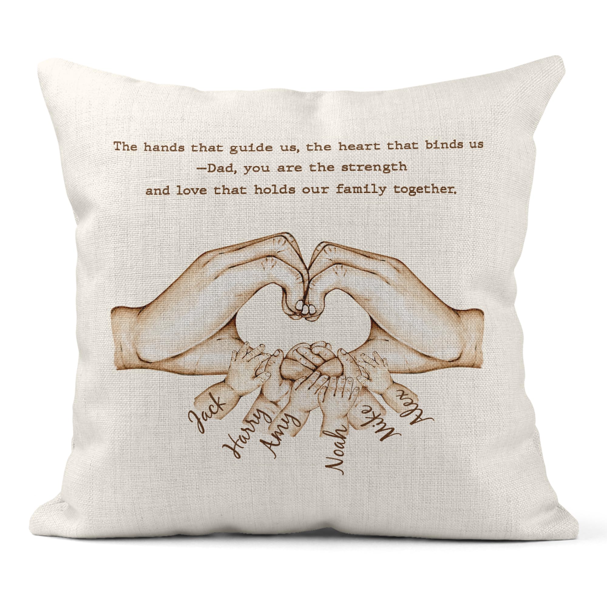 Print Maniacs Personalised Cushion Cover - Unique Gift for Dad from Daughter Son on Father's Day, Birthday, Christmas, Valentine's Day - Keepsake for Father, Papa, Stepfather