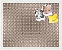 Vista 339 de PinPix Tablero de anuncios de corcho de 12 x 12 pulgadas. Este tablero decorativo enmarcado viene con diseño de círculos B W y un marco blanco