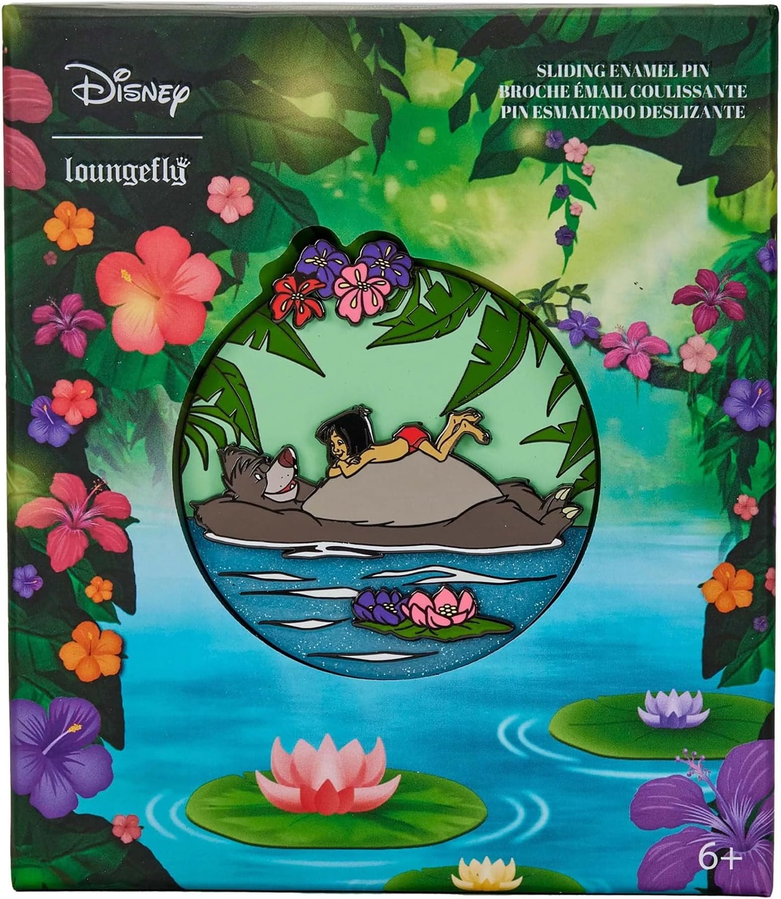 LoungeflyDisney Jungle Book Baloo Belly 3" Collectible Pin, Blue, Small