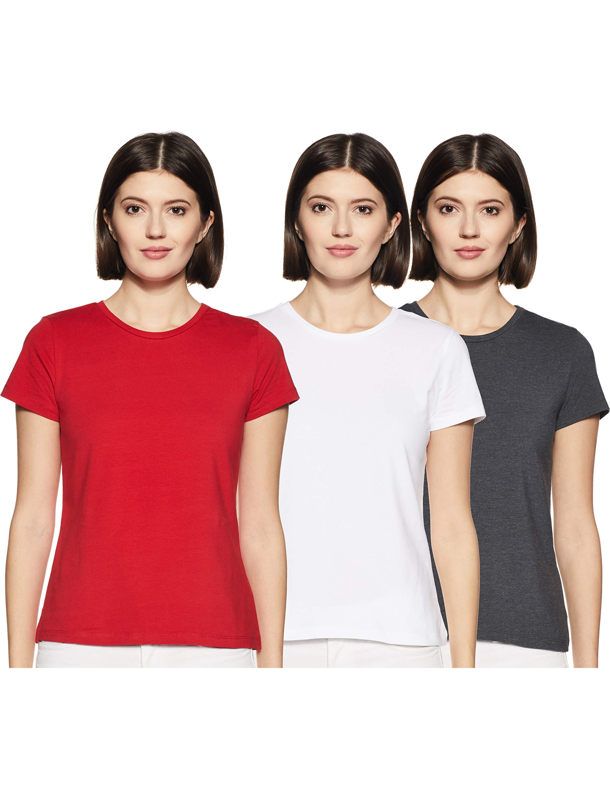 Amazon Brand - Symbol Women's Solid Regular Fit Half Sleeve T-Shirt