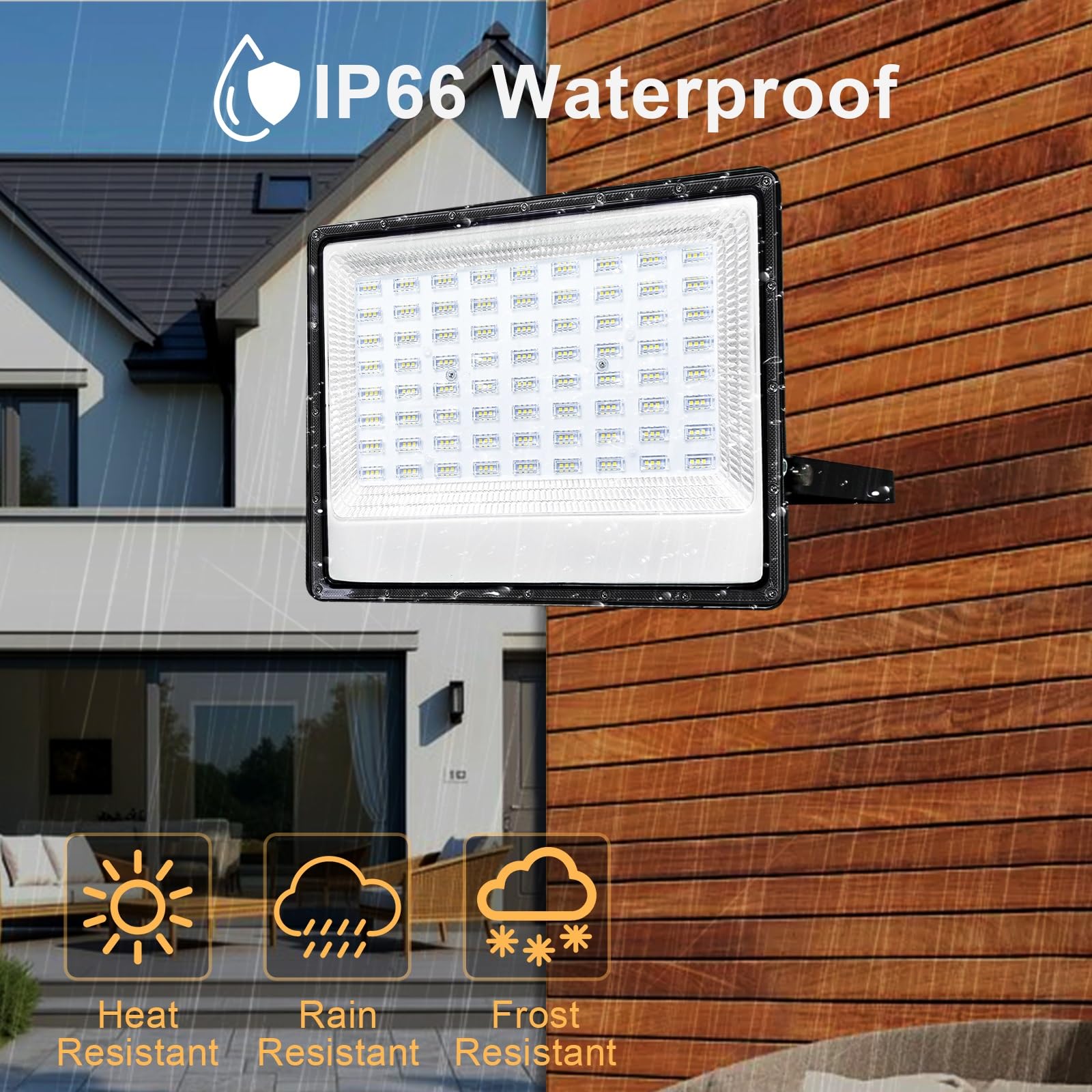 CREATESTAR Projecteur extérieur LED, 200W Spot LED Extérieur projecteur led extérieur, IP66 étanche 20000LM Projecteur blanc froid, Eclairage Exterieur Projecteur pour jardin,cour