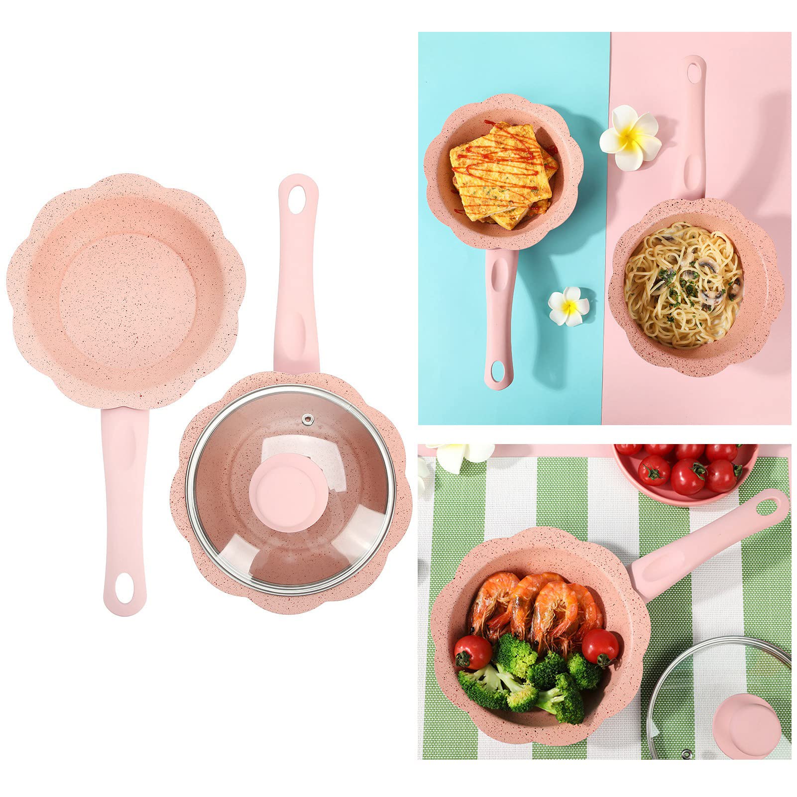 Set di Pentole Per Zuppa di Latte Antiaderente, Padella E Casseruola Multifunzionali Per La Cottura di Alimenti Per Bambini, Pentole in Alluminio