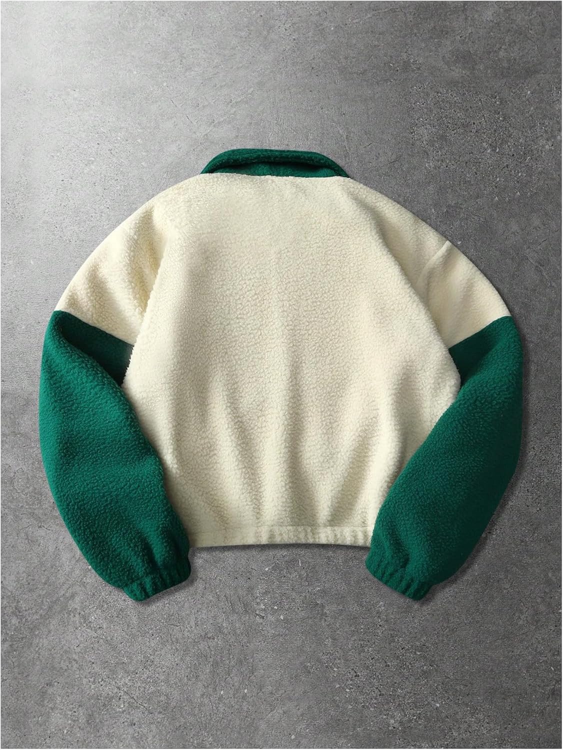 SOLY HUX Men's Color Block Fleece Jacket Zip Up Letter Graphic Long Sleeve Warm Outerwear Winter Coats Streetwear