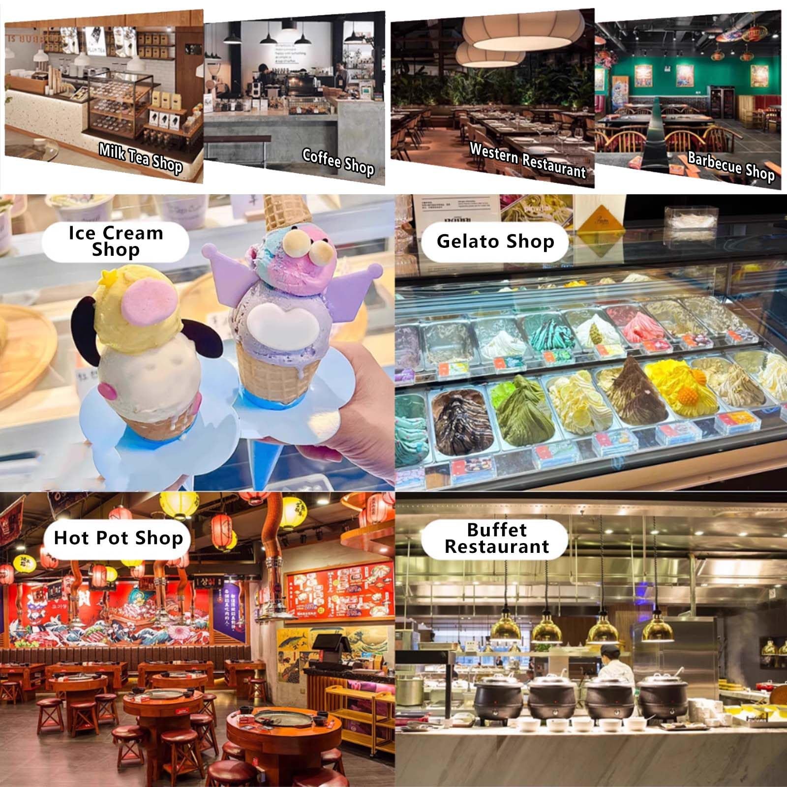MáQuina para Helado De Espagueti, con 4 Formas Decorativas, Tolva De 420 Ml, Encendido con Un Solo Toque, Ideal para Banquetes, Fiestas y Servicios De Catering White