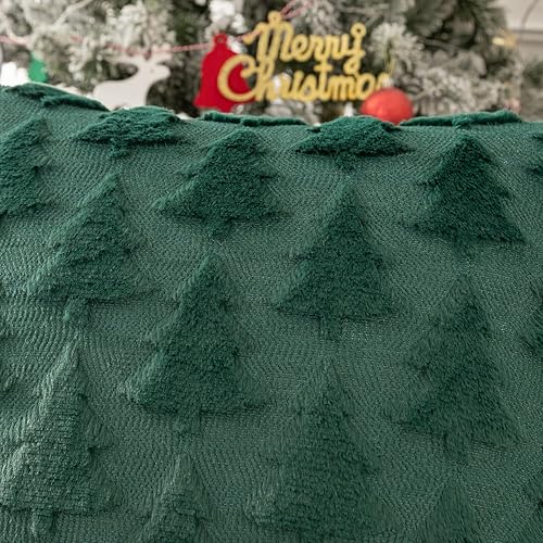 Miniatura 2 de Kevin Textile - Juego de 2 fundas de almohada decorativas de Navidad de 12 x 20 pulgadas, de felpa suave, jacquard, de pelo sintético, fundas de