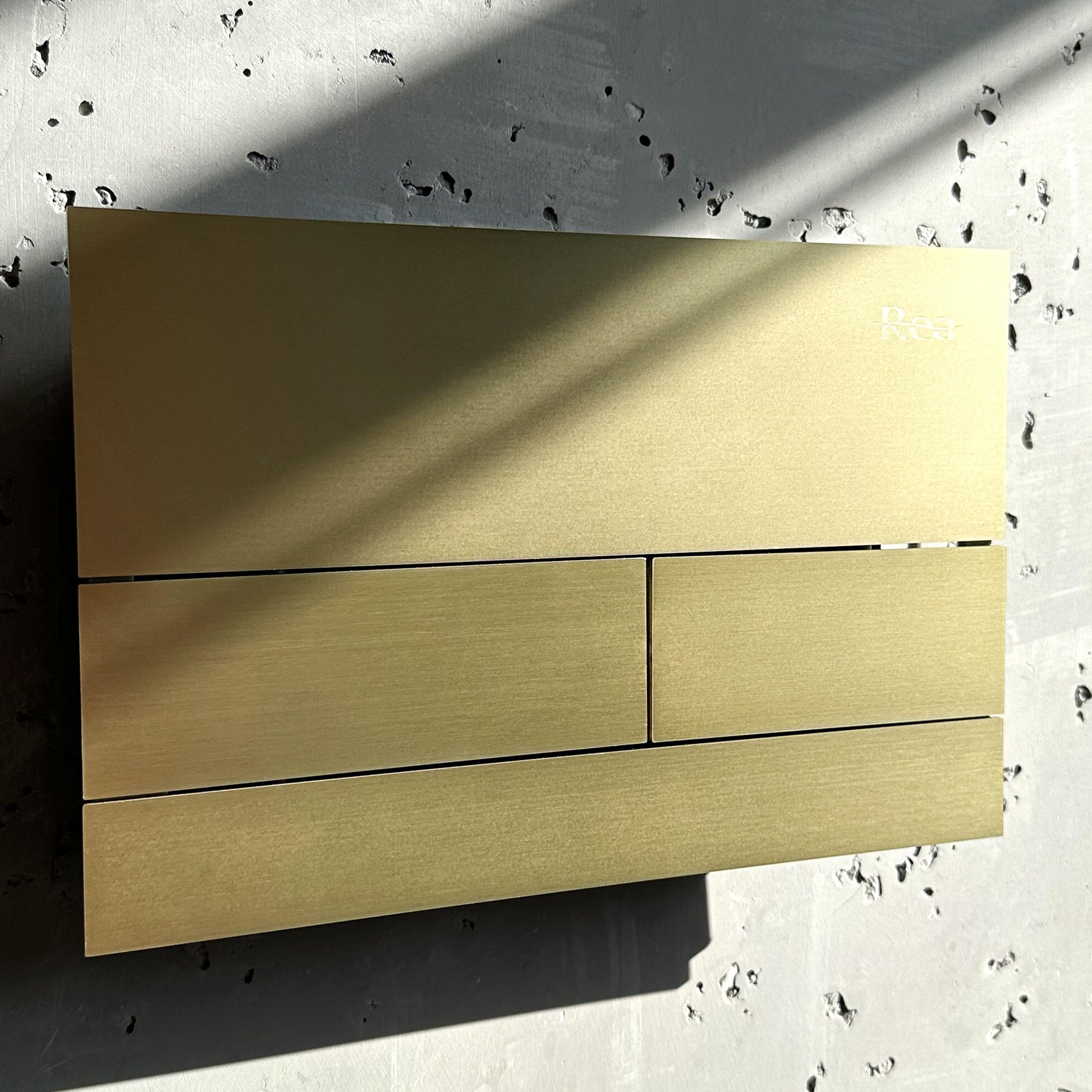 Rea - Stelaż Zestaw Podtynkowy K011A-Q Do Mis Wc Z Przyciskiem T Złoty Szczotkowany, 103,5 X 52,5 X 103,5 Cm