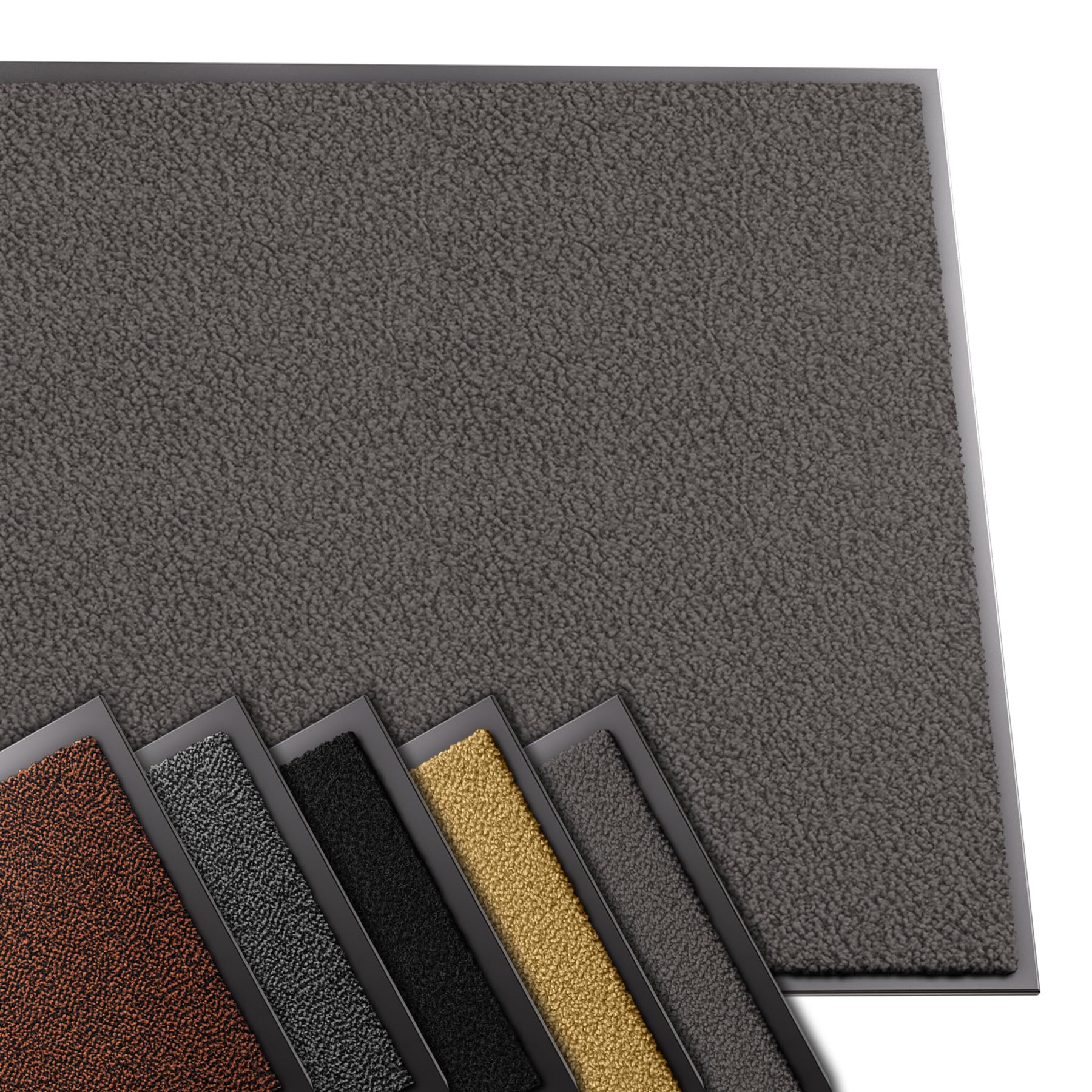VOUNOT® Door Mats for Outdoor or Indoor, Dirt trapper, Non Slip Barrier Mat Washable Welcome Doormat Entrance Rug, Anthracite, 90x150cm