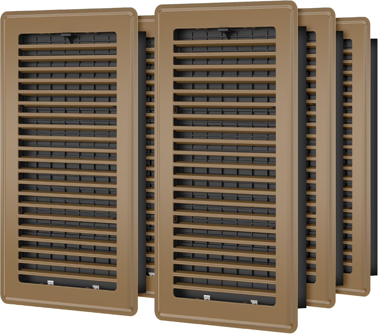 Floor Register 6x12, 6 Pack Floor Vent Covers for Home Floor Heavy Duty Steel Walkable Floor Vents Air Vent Covers 12x6 for Sidewall and Floor