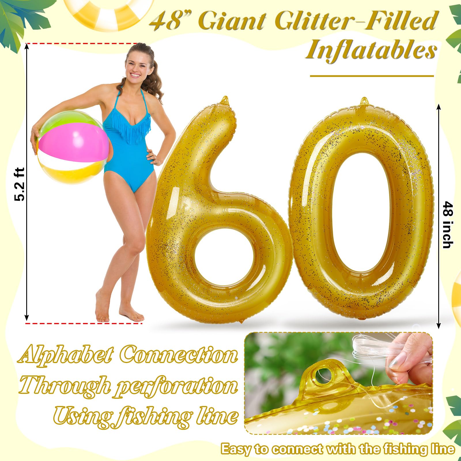 Snapklik.com : HyDren 48 Inch Inflatable Number Pool Float - Giant ...
