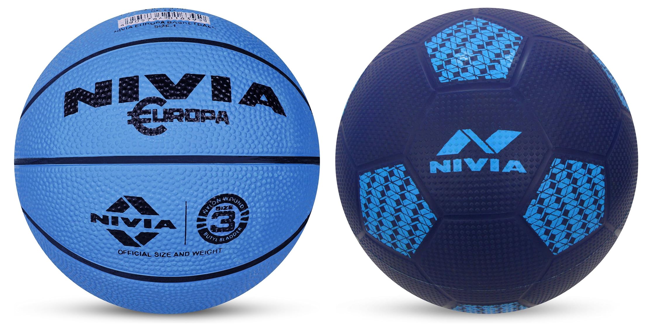 Home Play Football/PVC Material/Football for Indoor Use/for Age Group Under 12 Years/Size - 3 (Blue) Europa/Soft Rubberized Moulded Basketball Size - 3