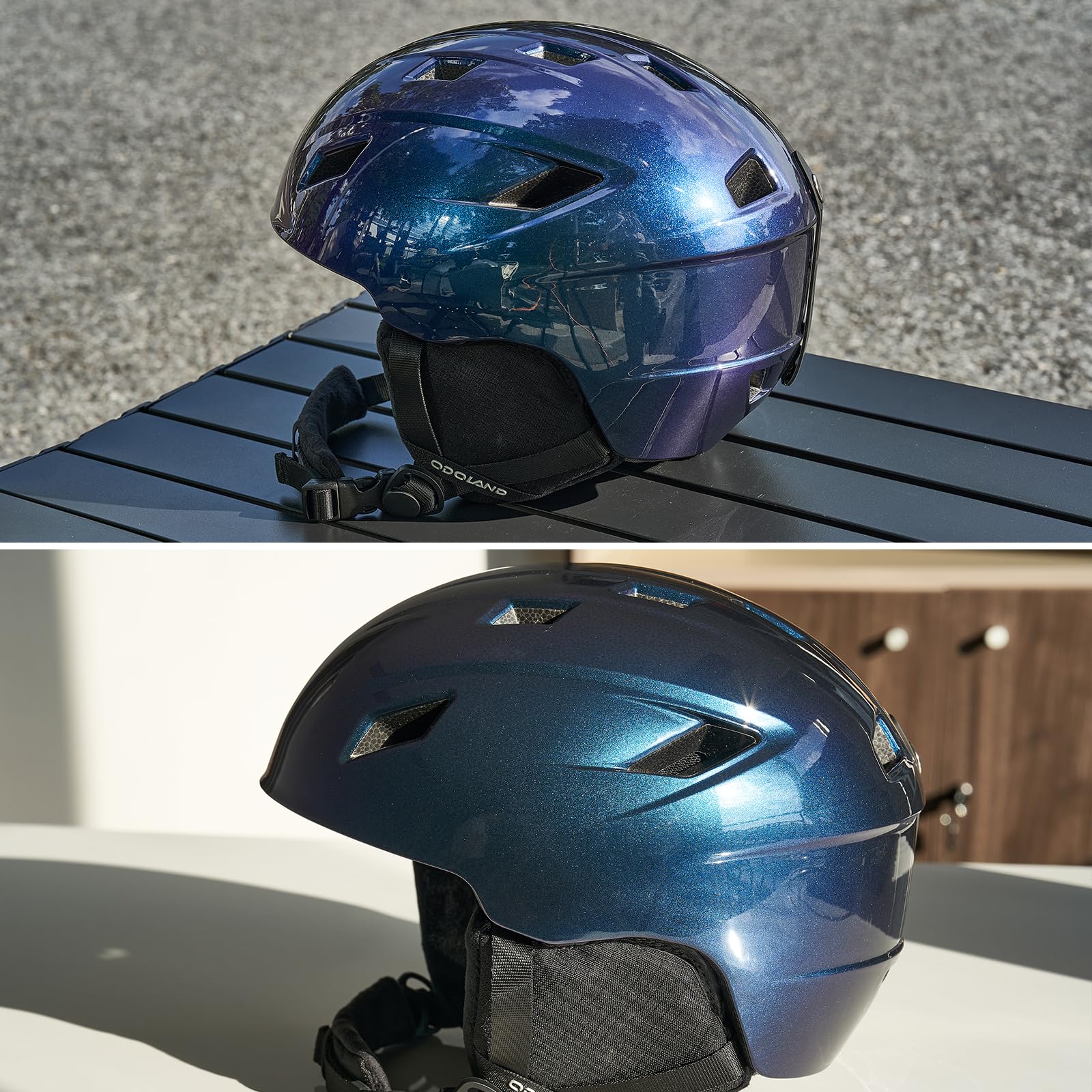 Odoland Kit di Casco Sci con Maschera Sci, Casco Snowboard per Uomo Donna Adolescenti, Casco Ski Regolabile e Occhiali Sci UV400 Proteczione, per Sport Invernali All'aperto
