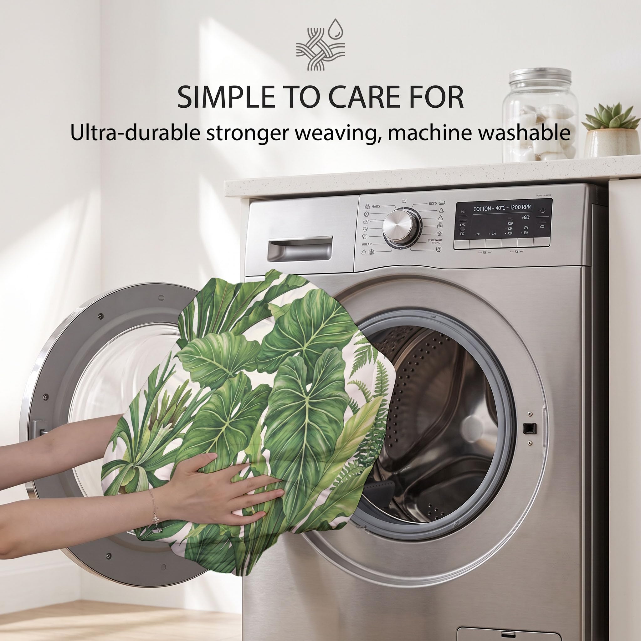 Piumone 2-In-1 Letto Singolo 140X200 Cm Poster Di Piante Naturali | Trapunta E Piumino Reversibile 4 Stagioni, Felci Foglie, Copriletto Lavabile Morbido Leggero, Verde Salvia